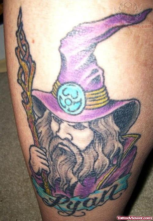 Fantasy Wizard Tattoo Design