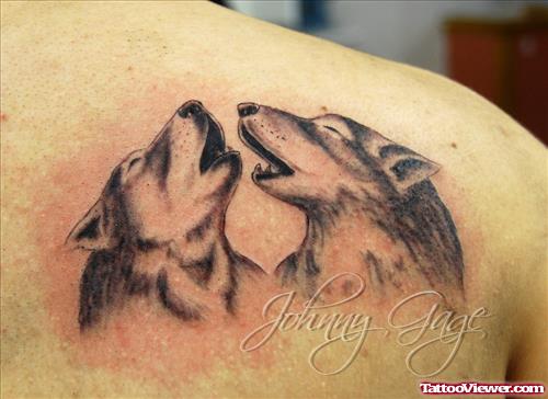 Wolf Tattoos On Back Shoulder