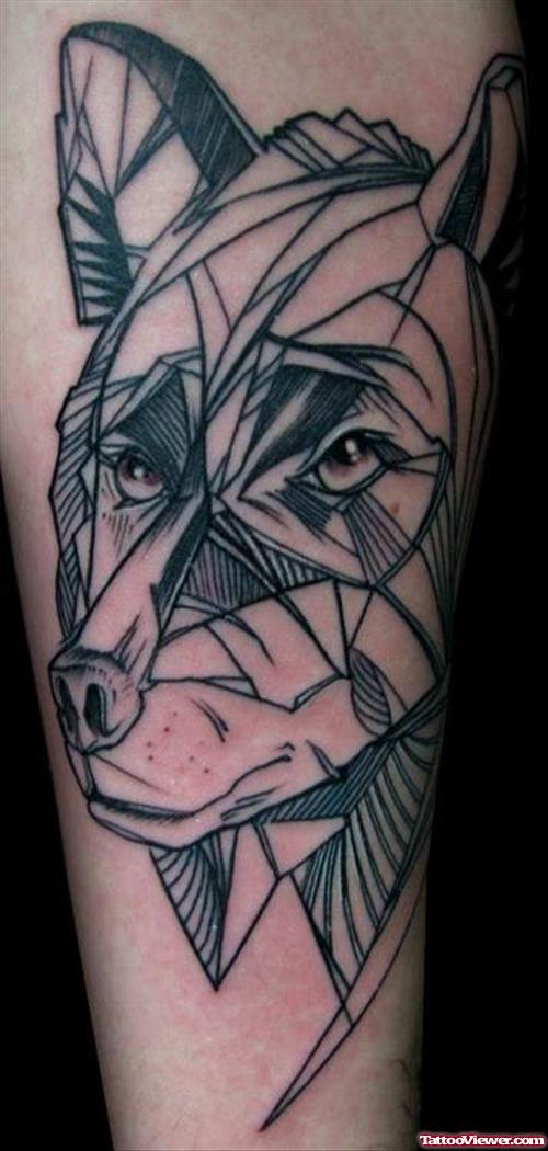 Abstract Wolf Head Tattoo