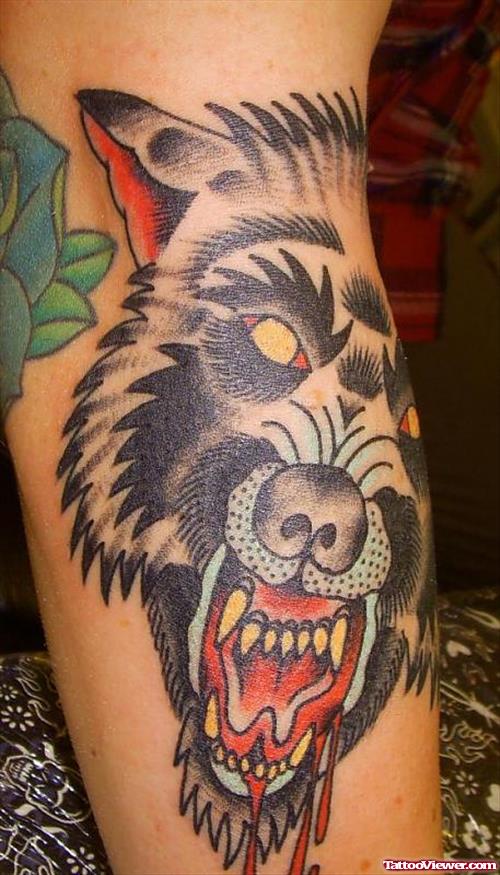 Color Ink Wolf Tattoo
