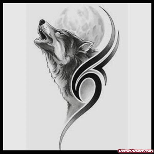 Latest Tribal And Wolf Tattoo Design