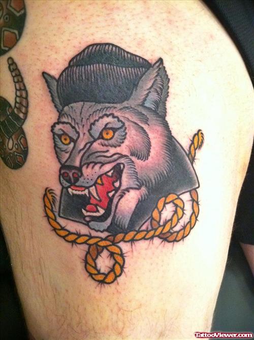 Sea Wolf Tattoo On Side