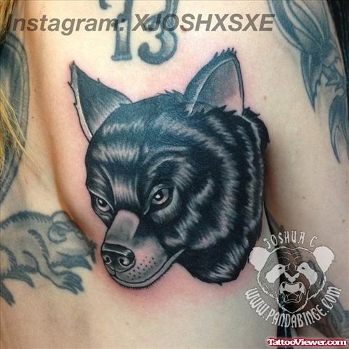 Black Wolf Head Tattoo