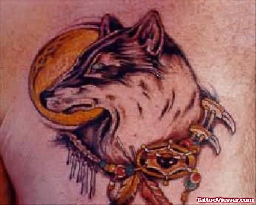 Beautiful Wolf Face Tattoo