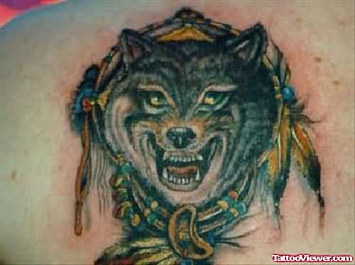 Black Angry Wolf Tattoo