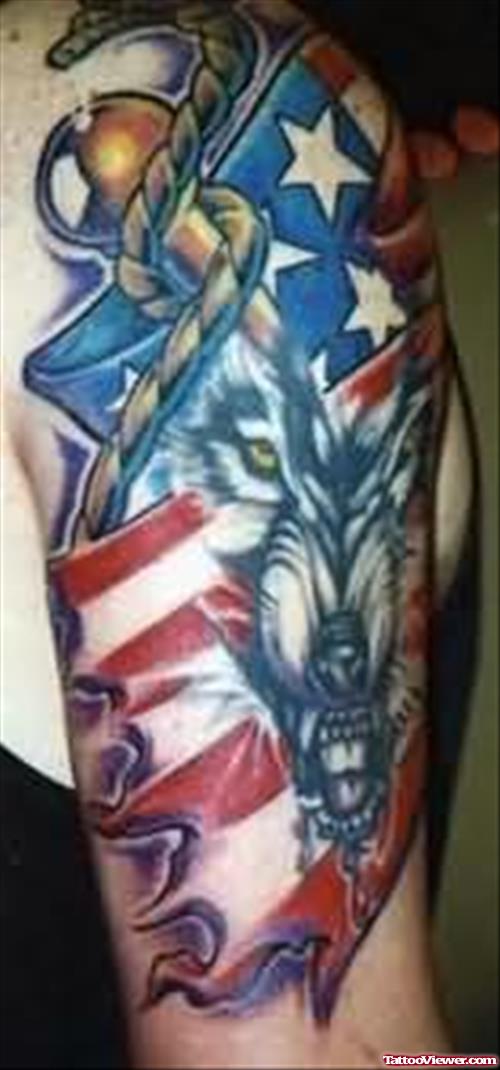 American Wolf Tattoo
