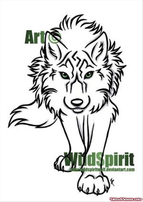 Ambereye Wolf Tattoo Design