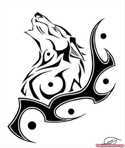 New Tribal Wolf Tattoo Design
