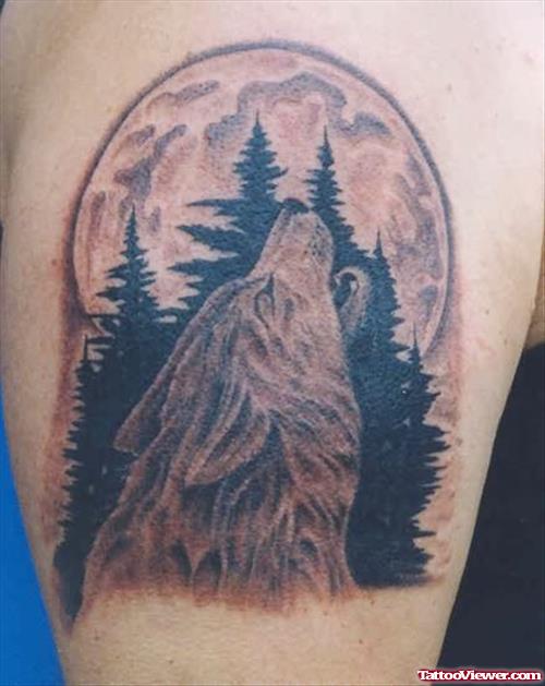 Howling Wolf Scary Tattoo