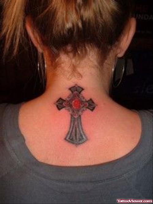 Amazing Cross Women Tattoo On Back For women