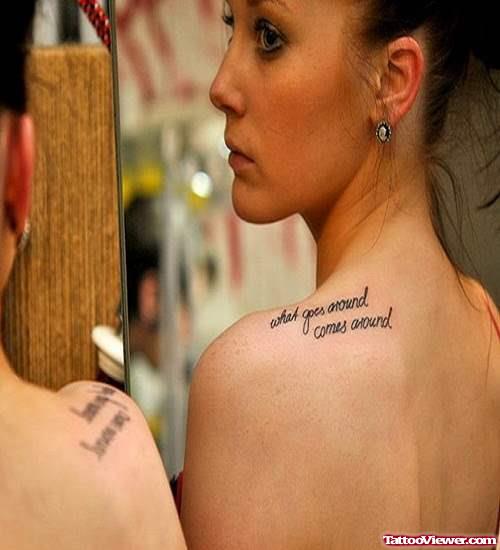 What Goes Around Comes Around - Lettering Women Tattoo