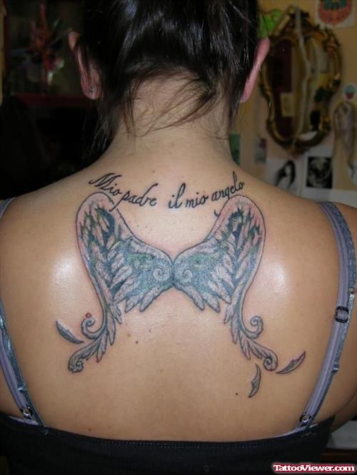 Angel Wings Tattoo On Back For Women