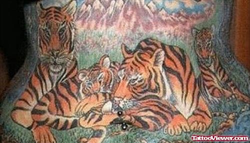 Full Body Tigers Women Tattoo