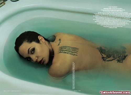 Angelina Jolie Back Body Tattoo For Women