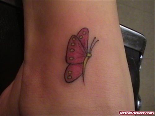 Women Ankle Butterfly Tattoo