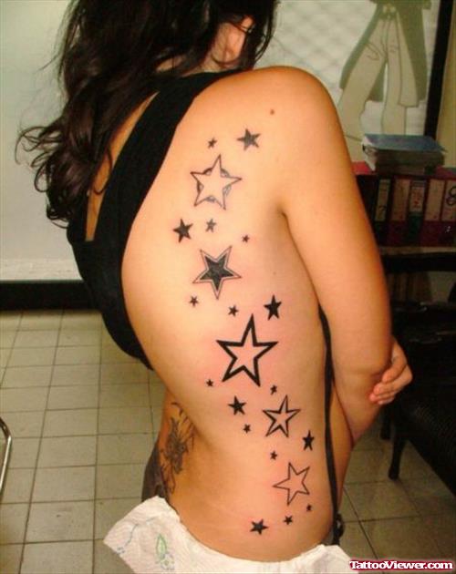 Stars Side Rib Women Tattoo