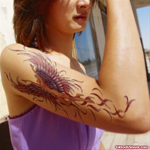 Phoenix Women Half Sleeve Tattoo