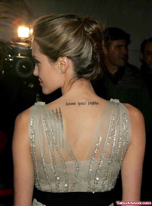 Back Body Angelina Jolie Women Tattoo