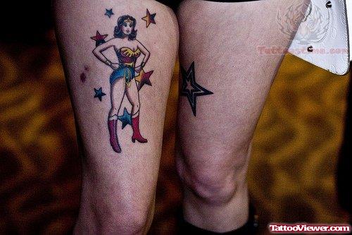 Woman And Star Tattoo
