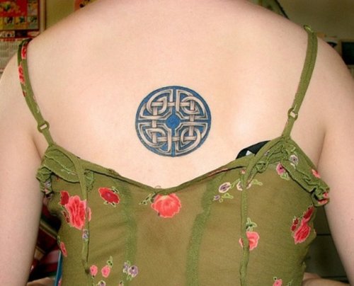 Blue Celtic Knot Tattoo For Women