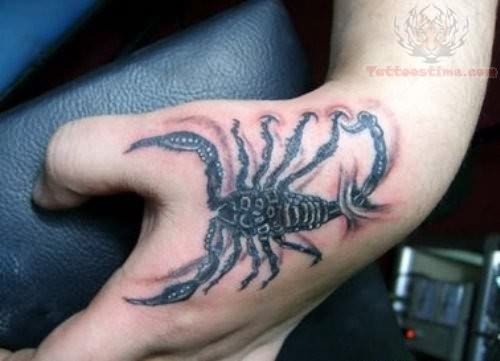 Scorpio Zodiac Women Tattoo On Left Hand