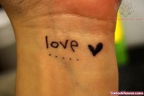 Love Tattoo Design on Wrist