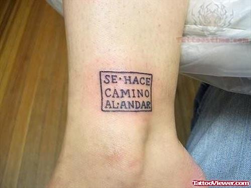 Tempting Word Tattoo On Ankle
