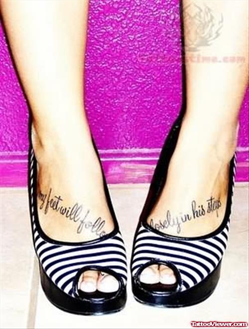 Foot Words Tattoos