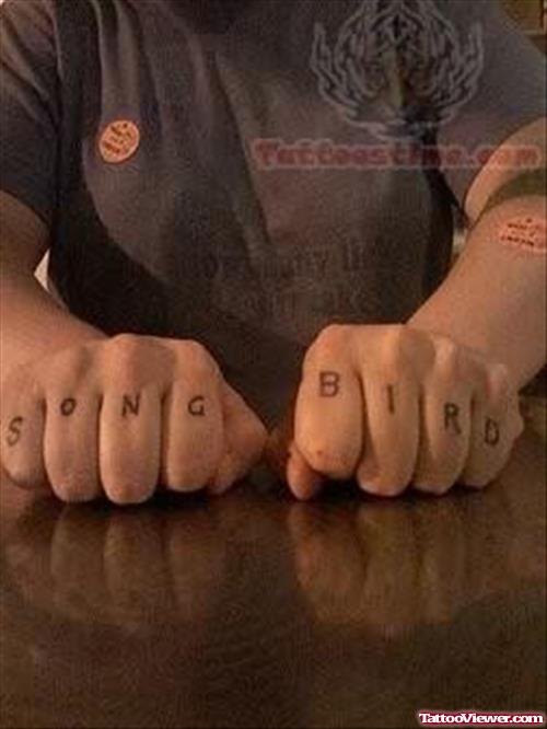 Song Bird Tattoo On Fingers