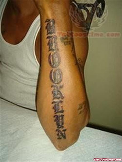 Stylish Word Tattoo For Arm