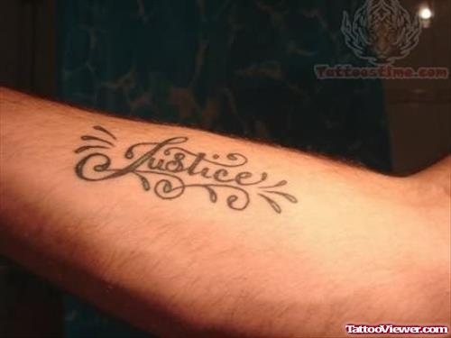 Word Tattoo - Justice