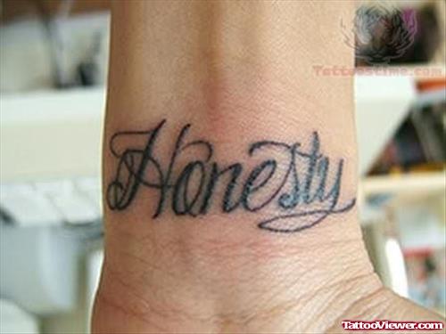 Stylish Honesty Word Tattoo