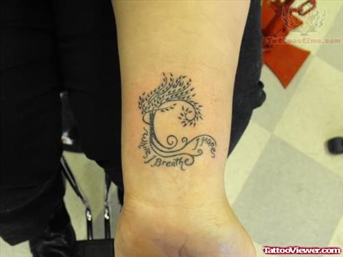 Weeping Willow Wrist Tattoo