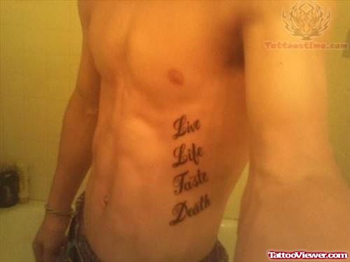 Live Life - Word Tattoo On Rib
