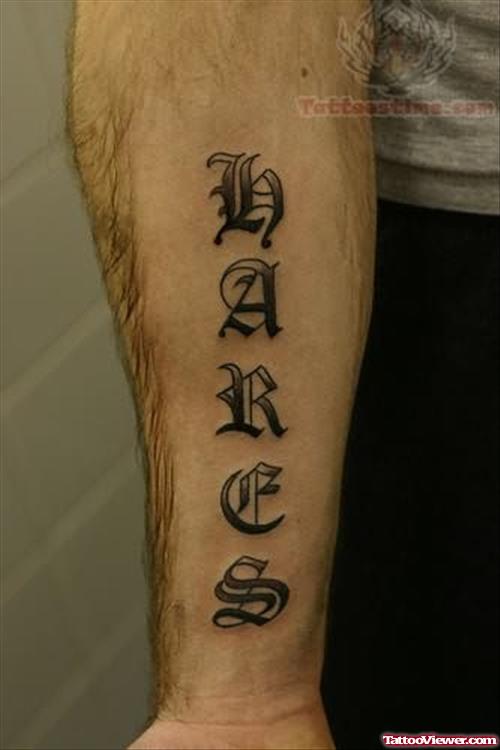 Old English Tattoo on Arm