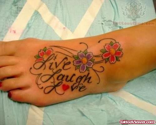 Stylish Live Laugh Love Tattoo
