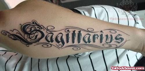 Sagittarius Word Tattoo