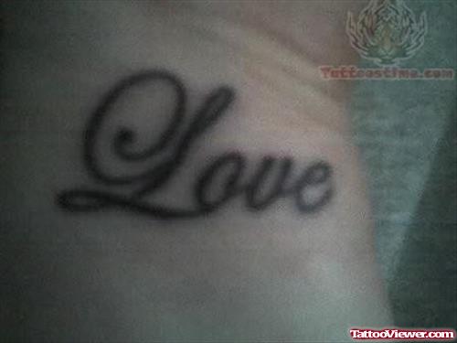 Stylish Love Word Tattoo