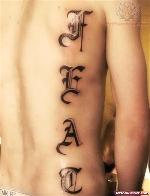 Calligraphy Tattoos On Side Body