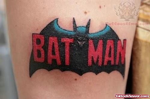 Colorful BAT MAN Tattoo