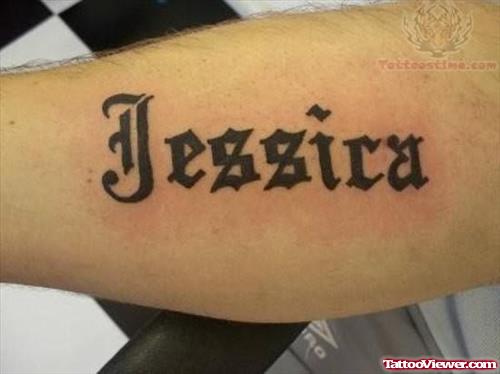 Jessica - Stylish Old English Font Tattoo