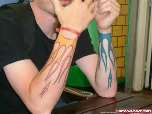 Flames Tattoo On Wrists