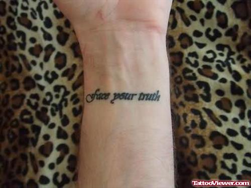 Wording Tattoo For Wrist