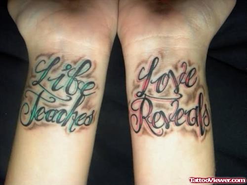 Colourful Wrist Tattoos