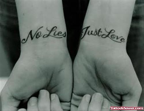 Just Love Tattoo On Wrist