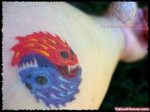 Ying Yang Flame Tattoo Picture