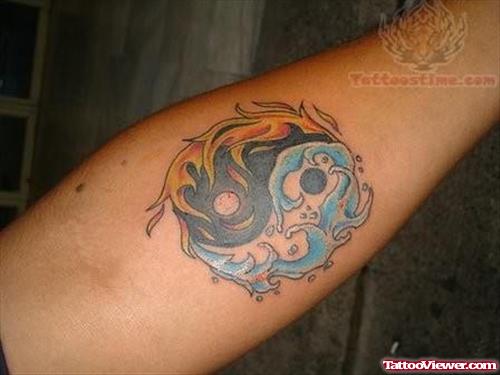Yin Yang Tattoo On Arm