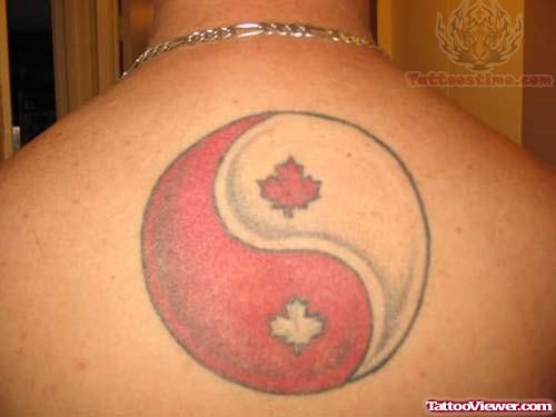 Big Ying Yang Tattoo On Back
