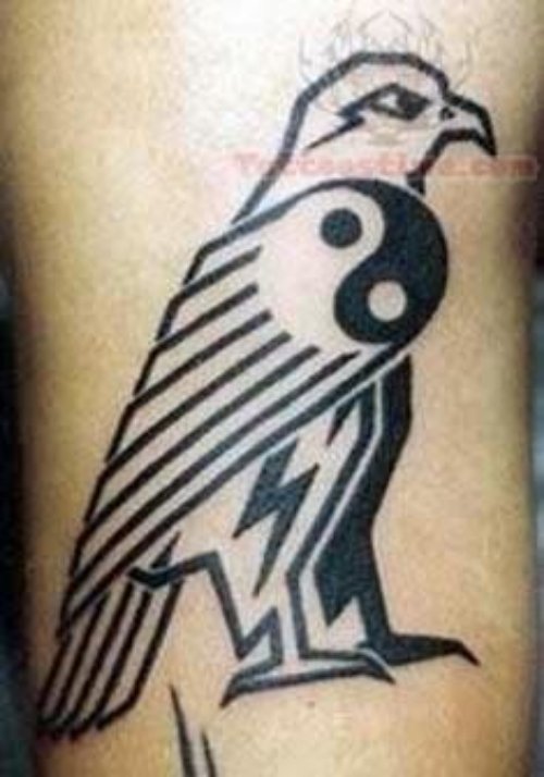 Yin Yang Bird Tattoo