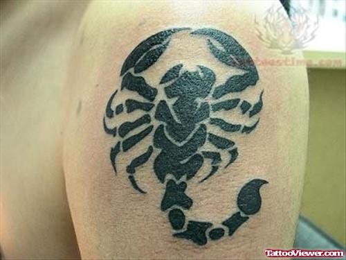 Zodiac Scorpio Tattoo On Shoulder